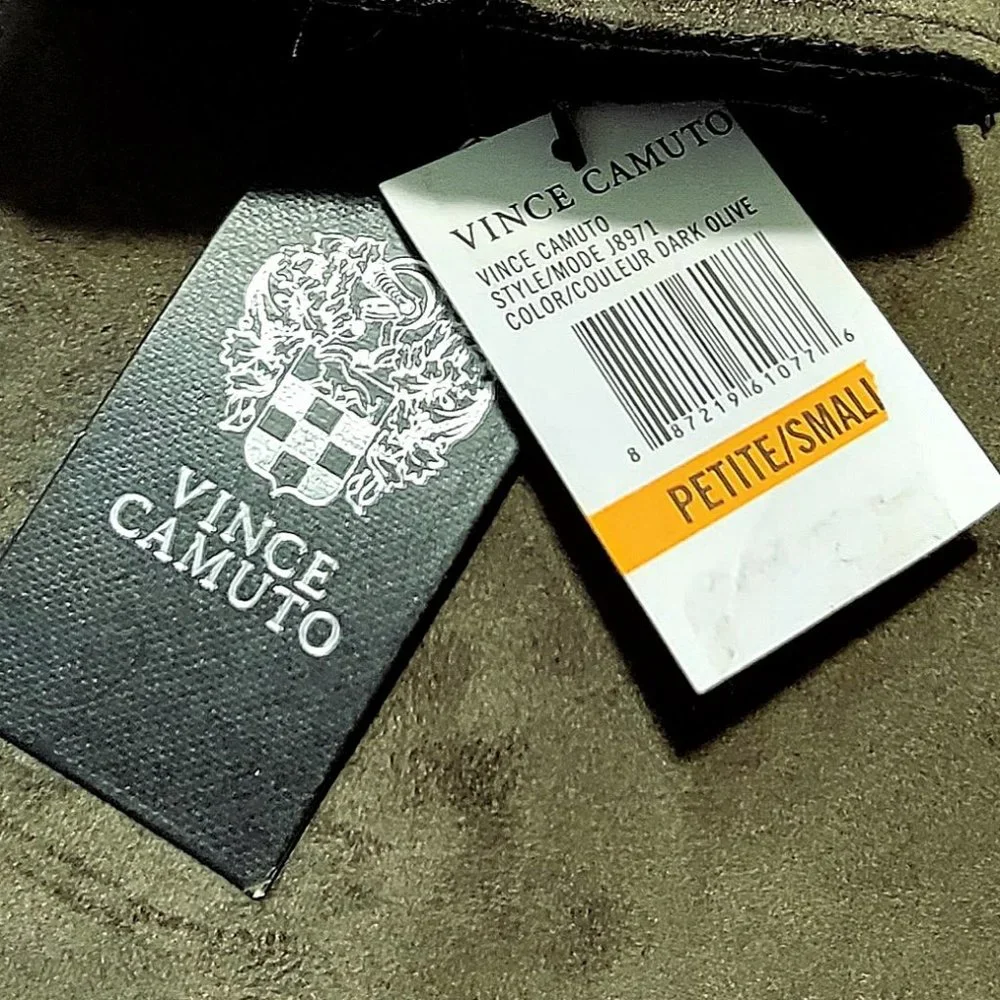 NWT Vince Camuto Woman's Olive Vegan Suede Moto Jacket - Picture 11 of 12